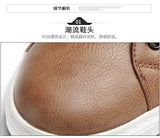 Xajzpa Men's Casual Leather Shoes for Men Fashion Four Seasons Breathable Lace-up Athletic Shoes Shallow Skate Shoes Large Sizes 38-48
