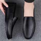 Xajzpa Genuine Leather Loafers Men Design Moccasin Fashion Slip On Soft Flat Casual Men Shoes Adult Male Footwear Handmade Boat Shoes