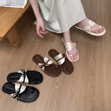 Xajzpa Brand New Women Slippers Beach Platform Slides Open Toe Bow Woman Slippers Clappers Summer Footwear Slip On Soft Sandal