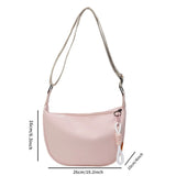 Leisure Versatile Hobo Bag for Women's Fashionable Sports Broadband Single Crossbody Bag Canvas Shoulder Bag