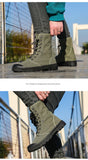 Xajzpa Men's Fashion Canvas Shoes Spring and Autumn Outdoor Shoes Thick-soled High-top Shoes Cuff Shoes Fashion Sports Shoes