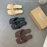 Xajzpa Summer Fashion Women Slipper Flat Heel Slip On Ladies Outdoor Sandals Beach Shoes Casual Slides Flip Flop Mujer