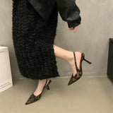 Xajzpa Summer High-heeled Women's Shoes Fashionable Pointed Toe Sexy Stiletto Heels Leopard Print Women's Shoes