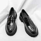 Xajzpa - Patent Leather Shoes with Thick Soles Loafers Fashion Luxury Men Slip on Mocassin Shoe Breathable Homme Zapatos De Hombre Flats