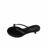 Xajzpa Thin Heels Female Shoes Low Butterfly-Knot Womens Slippers Outdoor Rubber Flip Flops Slides 2025 Hawaiian Soft PU Rome Butterfly