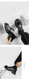 Xajzpa Men's Low-top Casual Leather Shoes Thick-soled Heightened Formal Leather Shoes Men's New Heightened All-match Men's Shoes