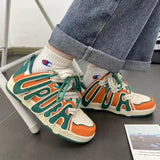 Vintage Breathable Mens Sneakers Orange Letters  Trainers Platform Fashion Casual Shoes Women Running Outdoor Designer Footwear