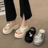 Xajzpa Clogs With Heel Summer Outside Sandals Buckle Strap Espadrilles Platform Female Shoe Womens Wedges Thick High Girls New Ank