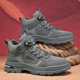 Xajzpa Autumn 2025 New Fashionable Workwear Boots Outdoor Trend Hiking Shoes Men's Thick Soled Gray Casual Shoes Men's  Flat Boots