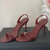 Xajzpa Summer Fashion Narrow Band Open Toe Sandals Thin Low Heel Gladiator Women Party Shoes Zapatos De Mujer