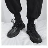 Xajzpa Autumn Winter Socks Boots New Men Ankle Boots Platform Black Shoes for Men Fur Chunky Punk Motorcycle Booties Gothic Shoes
