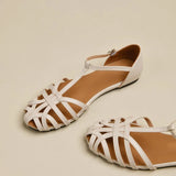 Xajzpa Shoes Female Sandal Women's Girls Beige New Summer Comfort Low Retro Flat Back Strap Square heel Rubber PU Scandals Solid C