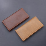 Xajzpa New Men Long Thin Slim Wallets Vintage Pu Leather Male Credit Card Holder Brown Money Purses Solid Simplicity Wallet For Man