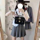 Xajzpa - Jk Lolita Handbag Pu Leather Print Rivets Japanese Style Black Shoulder Bag Large Capacity Sweet Elegant Designer Backpack