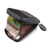 Xajzpa Men's Wallet Genuine PU Leather Credit Card Holder RFID Blocking Zipper Pocket Men bag Multi-card zipper