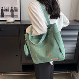 Student Class Commuting Shoulder Bag Women's Canvas Large Capacity Tote Bag Versatile Simple Shoulder Handbag