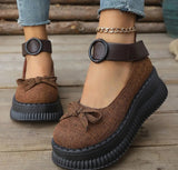 Xajzpa Thick soled shallow mouth single shoe summer new butterfly bow round toe simple comfortable daily casual women's shoes