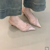 Xajzpa New Style Fashion Women's Summer Heeled Sandals Pointed Toe Elegant Shoes Woman Trend Slippers Fashion Heels Women Zapatos Mujer