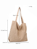 Xajzpa  Women Corduroy Tote Bag Large Shoulder Hobo Bags Casual Handbags Big Capacity Shopping Work Bag