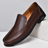 Xajzpa Men's comfortable walking shoes made of genuine leather, one foot loafers, new trendy designer, Mo hot selling driving shoes