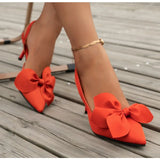 Xajzpa Sandals Summer Women Luxury Brand High Heels Sandalias Sexy Pointed Toe Slip on Bow Casual Shoes Office High Heels Women Sandals