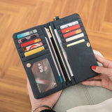 Xajzpa Retro Fashion Women's Long Wallet PU Leather High Quality Card Seat Classic Women's Wallet Multi functional Folding Zipper Wallet