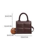 Xajzpa - 2 Size Trend Chocolate Plaid PU Leather Shoulder Crossbody Bags for Women Designer Brand Female Short Handle Handbags and Purses