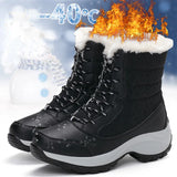 Xajzpa Women Boots Waterproof Heels Boots For Winter Tren Platform Ankle Boots Keep Warm Snow Shoes Plush Outdoor Short Boots