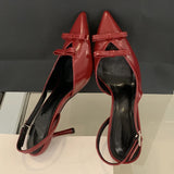 Xajzpa Spring Fashion Butterfly-knot Buckle Strap Women Pumps Sexy Pointed Toe Thin High Heels Party Wedding Shoes Zapatillas De Mujer