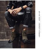 Xajzpa Men's Chelsea Cotton Boots Winter Men's Genuine Leather Shoes High Top Men Plush Sapato Social Masculino Zapatos Para Hombres