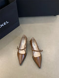 Xajzpa Retro Style Thick Heel Spring and Autumn Women Mary Jane Shoes Fashion Shallow Pointed Toe Ladies Comfort Office Pumps Footwear