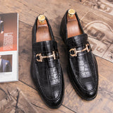 Xajzpa Pointed men's shoes wear high-end wedding shoes in the printed office, formal men's shoes for wedding banquets