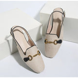 Xajzpa Women Platform Sandals Anti-slip Closed Toe Metal Shoes Women Flat Outdoor Round Toe Wedge Sandals Women Sandalias De Mujer