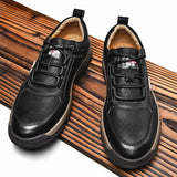 Xajzpa Offical Men's Sneakers Leather Men Casual Shoes Moccasins Breathable Retro Men Sports Walking Shoe Outdoors Hiking Sneakers
