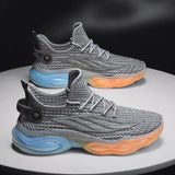 Xajzpa Men Sports Running Black Jogging Shoes Casual Sneakers Outdoor Breathable Mesh Anti Slip Light Shock-absorption Sneakers Men