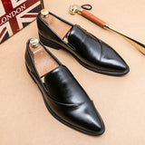 Xajzpa  New Men's Formal Elegant Dress Shoes Simple One Step Step Step Men's Leisure Fashion Original Pointed Moccasin Shoes