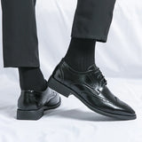 Xajzpa 2025 High Quality Handmade Oxford Dress Shoes Men Genuine Cow Leather Suit Shoes Footwear Wedding Formal Italian Shoes Hot