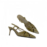 Xajzpa Sandals Ladies Shoes Summer Large Size Women's Heels Buckle All-Match Suit Female Beige New Fashion Big Pointed Girls Close