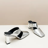 Xajzpa Plus size 42 Summer Hollow Out Women Sandals Silver Chunky Pumps Luxury Design Slingback Gladiator Rome Shoes Zapatos De Mujer