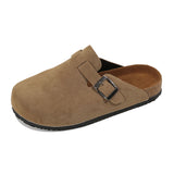 Xajzpa Fashion Classic Cork Clogs Slippers Women Soft Footbed Suede Sandals with Arch Support Trendy Beach Slides Home ladies Mules