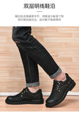 Xajzpa Men Genuine Leather Vintage Loafers Casual Shoes Mens Breathable Driving Flats Fashion Sewing Men Leisure Shoes Sneakers