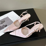 Xajzpa Spring Buckle Strap Women Pumps Sandals Fashion Shallow Thin Heels Pointed Toe Slingback Mules Tacones Mujer