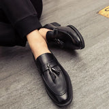 Men Casual Shoes Breathable Leather Loafers Business Office Shoes For Men Driving Moccasins Comfortable Slip On Tassel Shoe