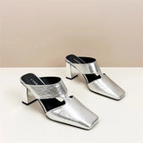 Xajzpa Plus size 42 Summer Hollow Out Women Sandals Silver Chunky Pumps Luxury Design Slingback Gladiator Rome Shoes Zapatos De Mujer