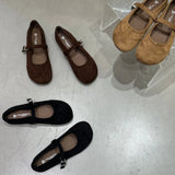 Xajzpa New Women Flats Soft Leather Eelgant Dress Shoes Spring Brand New Round Toe Shallow Slip on Ladies Casual Ballet Shoes