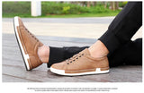 Xajzpa Men's Casual Leather Shoes for Men Fashion Four Seasons Breathable Lace-up Athletic Shoes Shallow Skate Shoes Large Sizes 38-48