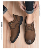 Xajzpa Men Genuine Leather Vintage Loafers Casual Shoes Mens Breathable Driving Flats Fashion Sewing Men Leisure Shoes Sneakers
