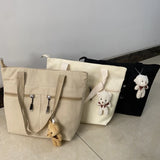 High Quality Shoulder Bag Fashionable Simple Wearresistant Handbag Niche Design Canvas Bag Exquisite Multi Zipper Tote Bag