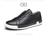 Xajzpa Men's Casual Leather Shoes for Men Fashion Four Seasons Breathable Lace-up Athletic Shoes Shallow Skate Shoes Large Sizes 38-48