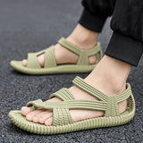 Xajzpa Beach Vacation Summer Sandals for Men Fashion Comfortable Couples Retro Roman Sandals Non-Slip Eva Outdoor Open-Toe Water Shoes